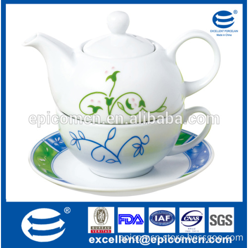 Hot sale custom personal porcelain tea pot and cup set